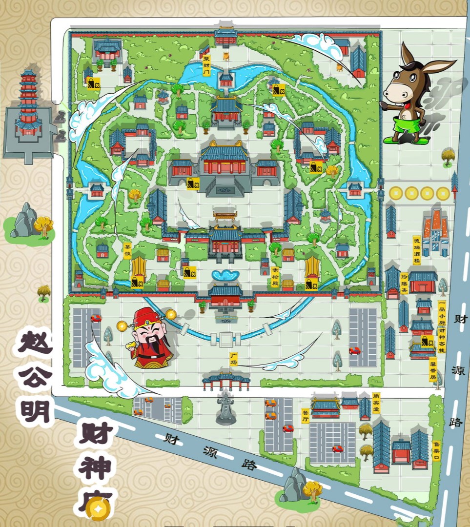 范县寺庙类手绘地图